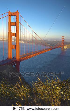 Golden Gate Bridge At Sunset; San Francisco California Usa View Large Photo Image Stock Image - Golden Gate Bridge At Sunset; San Francisco California Usa. Fotosearch