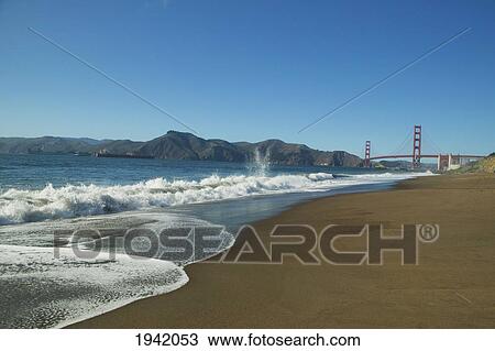 Golden Gate Bridge From Baker Beach; San Francisco California United States Of America View Large Photo Image Stock Image - Golden Gate Bridge From Baker Beach; San Francisco California United States Of America. Fotosearch