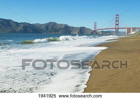 Stock Photography - Golden Gate Bridge From Baker Beach; San Francisco California United States Of America. Fotosearch