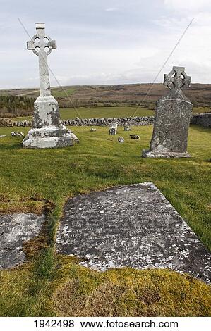 Graves In Church Cemetery; Carran County Clare Ireland View Large Photo Image Stock Photo - Graves In Church Cemetery; Carran County Clare Ireland. Fotosearch