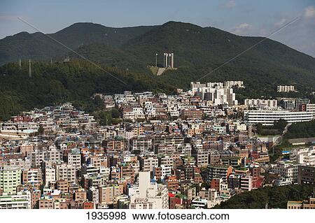 High Angle City Skyline; Busan Korea View Large Photo Image Stock Photo - High Angle City Skyline; Busan Korea. Fotosearch