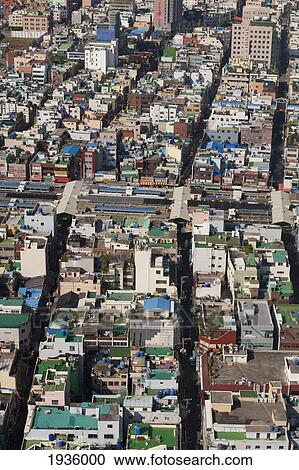 High Angle View Of City Buildings; Busan Korea View Large Photo Image Stock Image - High Angle View Of City Buildings; Busan Korea. Fotosearch