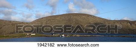 Houses And Boats Along The Coast; Shetland Scotland View Large Photo Image Stock Image - Houses And Boats Along The Coast; Shetland Scotland. Fotosearch