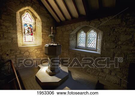 Stock Photograph - interior of a church; rennington northumberland england. Fotosearch