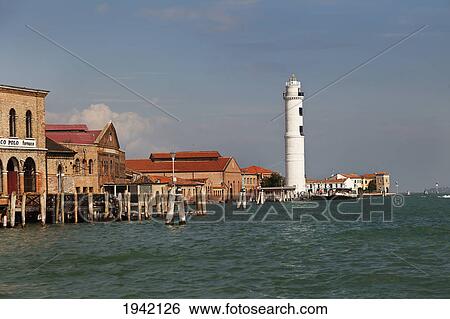 Lighthouse Along The Canal; Murano Italy View Large Photo Image Stock Photograph - Lighthouse Along The Canal; Murano Italy. Fotosearch