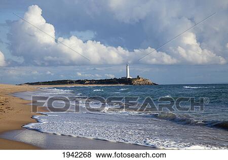 Stock Photo - Lighthouse At Cape Trafalgar; Zahora Spain. Fotosearch