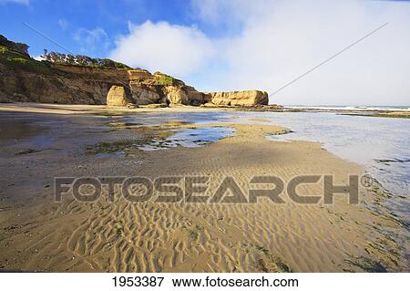 Stock Photo - low tide and rock formations at otter rock beach; oregon united states of america. Fotosearch