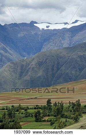 Stock Photo - Mountain And Valley Landscape; Sacred Valley Peru. Fotosearch