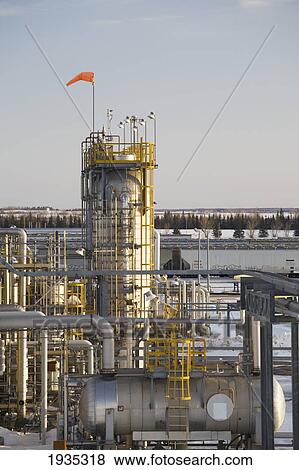 Oil Refinery Tower And Pipes; Fort Saskatchewan, Alberta, Canada View Large Photo Image Stock Photo - Oil Refinery Tower And Pipes; Fort Saskatchewan, Alberta, Canada. Fotosearch