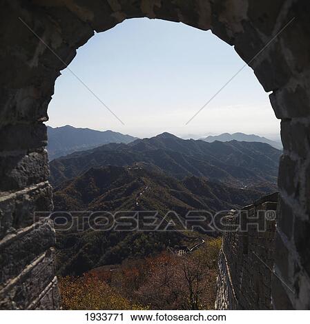Opening Along The Mutianyu Section Of The Great Wall Of China; Beijing, China View Large Photo Image Stock Image - Opening Along The Mutianyu Section Of The Great Wall Of China; Beijing, China. Fotosearch