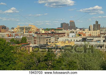 Stock Image - Overview Of Harlem Neighborhood; New York City New York United States Of America. Fotosearch