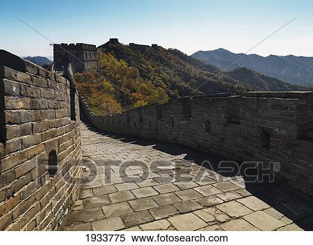 Path On The Mutianyu Section Of The Great Wall Of China; Beijing, China View Large Photo Image Stock Photography - Path On The Mutianyu Section Of The Great Wall Of China; Beijing, China. Fotosearch