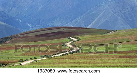 Path Through Valley Landscape; Sacred Valley Peru View Large Photo Image Stock Photo - Path Through Valley Landscape; Sacred Valley Peru. Fotosearch