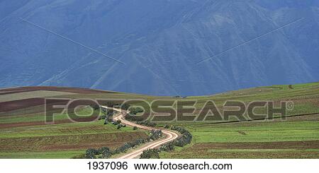 Path Through Valley Landscape; Sacred Valley Peru View Large Photo Image Stock Photograph - Path Through Valley Landscape; Sacred Valley Peru. Fotosearch