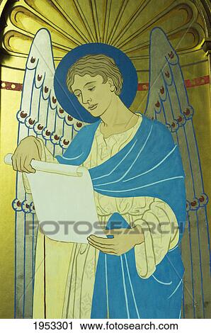 picture of an angel reading from a scroll at st michaels and all saints; howick northumberland england View Large Photo Image Stock Image - picture of an angel reading from a scroll at st michaels and all saints; howick northumberland england. Fotosearch