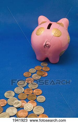 Stock Image - Piggy Bank's Financial Waste. Fotosearch