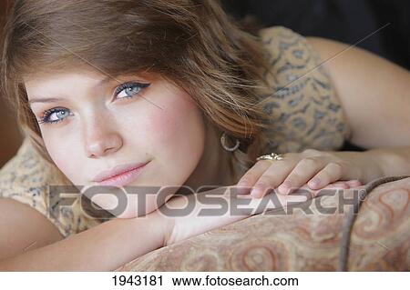 Stock Image - Portrait Of A Teenage Girl; Troutdale Oregon United States Of America. Fotosearch