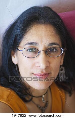 Stock Image - portrait of a woman with glasses; oakland california united states of america. Fotosearch