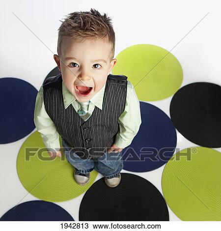 Stock Image - Portrait Of A Young Boy; Edmonton Alberta Canada. Fotosearch
