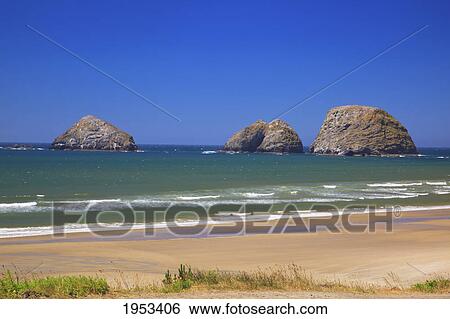 Stock Photograph - rock formations along the coast; oregon united states of america. Fotosearch