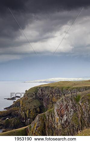 Stock Image - rock ledge along the coast; st. abb's head scottish borders scotland. Fotosearch
