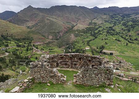 Ruins At Archaeological Park Of Pisac; Pisac Peru View Large Photo Image Stock Image - Ruins At Archaeological Park Of Pisac; Pisac Peru. Fotosearch
