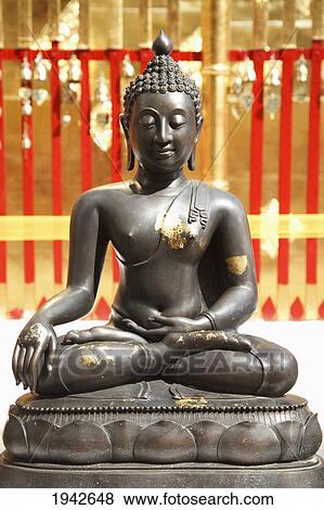Seated Buddha Figure At Doi Suteph Temple; Chiang Mai Thailand View Large Photo Image Stock Photo - Seated Buddha Figure At Doi Suteph Temple; Chiang Mai Thailand. Fotosearch