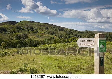 sign for a footpath to darden lough; northumberland england View Large Photo Image Stock Photo - sign for a footpath to darden lough; northumberland england. Fotosearch
