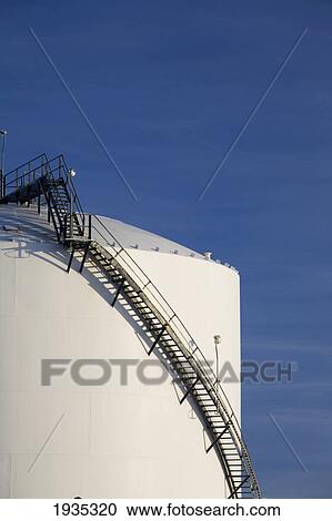 Stairway On Side Of Oil Tank; Fort Saskatchewan, Alberta, Canada View Large Photo Image Stock Image - Stairway On Side Of Oil Tank; Fort Saskatchewan, Alberta, Canada. Fotosearch
