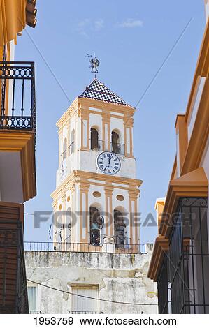 Stock Photo - steeple of nuestra senor de la encarnacion church; marbella malaga province costa del sol spain. Fotosearch