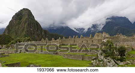Stock Photograph - Stone Structures At Machu Picchu; Peru. Fotosearch