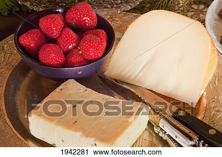 Strawberries And A Variety Of Cheese On A Plate; County Kerry Ireland View Large Photo Image Stock Image - Strawberries And A Variety Of Cheese On A Plate; County Kerry Ireland. Fotosearch