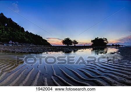 Sunset At Nai Yang Beach; Phuket Thailand View Large Photo Image Picture - Sunset At Nai Yang Beach; Phuket Thailand. Fotosearch