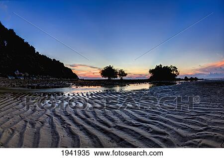 Sunset At Nai Yang Beach; Phuket Thailand View Large Photo Image Stock Photography - Sunset At Nai Yang Beach; Phuket Thailand. Fotosearch