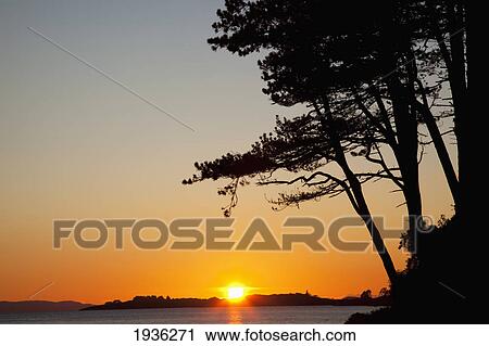 Stock Image - Sunset Over Kenmare Bay Near Blackwater; County Kerry Ireland. Fotosearch
