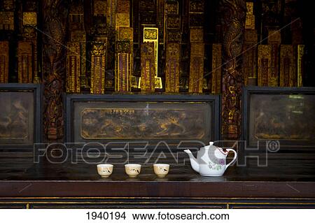 Tea Left For An Offering At A Buddhist Temple; George Town Penang Malaysia View Large Photo Image Picture - Tea Left For An Offering At A Buddhist Temple; George Town Penang Malaysia. Fotosearch