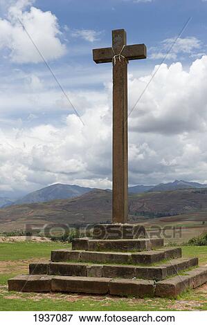 Temple Cross In Sacred Valley; Maras Peru View Large Photo Image Stock Photo - Temple Cross In Sacred Valley; Maras Peru. Fotosearch
