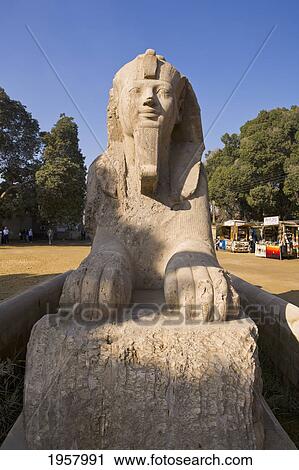 Stock Image - the alabaster sphinx; memphis egypt. Fotosearch