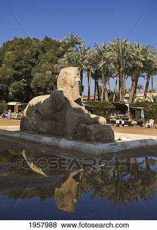Stock Photo - the alabaster sphinx; memphis egypt. Fotosearch