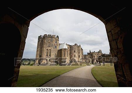 Stock Photography - The Alnwick Castle, Most Famously Known As Hogwarts Castle In The Harry Potter Series; Alnwick, England. Fotosearch