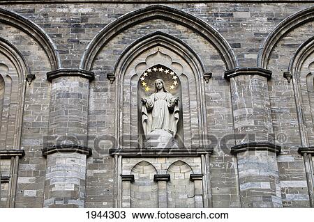 Stock Image - the front of notre-dame basilica; montreal quebec canada. Fotosearch