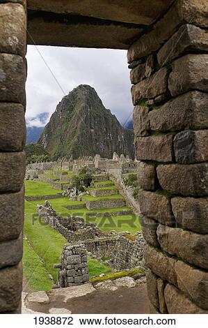 Stock Image - The Historic Lost City Of Inca Machu Picchu; Peru. Fotosearch