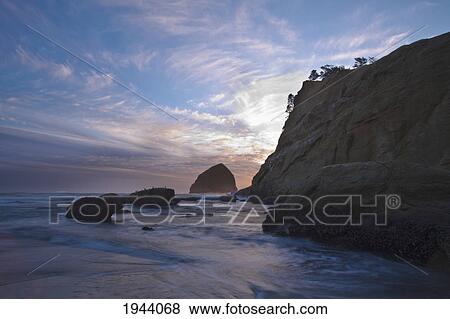 The Pacific Ocean Along The Coast At Sunset; Pacific City Oregon United States Of America View Large Photo Image Stock Photo - The Pacific Ocean Along The Coast At Sunset; Pacific City Oregon United States Of America. Fotosearch