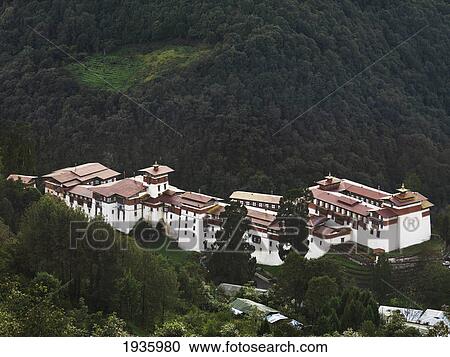 Stock Image - Trongsa Dzong; Trongsa District Bhutan. Fotosearch