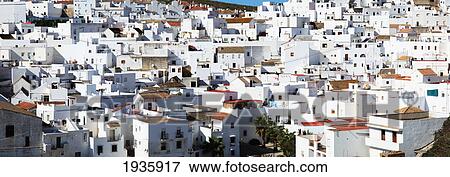 View Of A City Of Whitewashed Buildings; Vejer De La Frontera, Andalucia, Spain View Large Photo Image Stock Photo - View Of A City Of Whitewashed Buildings; Vejer De La Frontera, Andalucia, Spain. Fotosearch