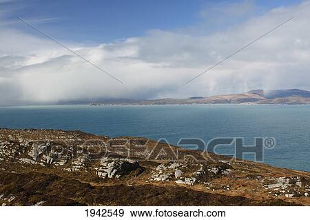 Stock Photo - View Of Approaching Rain From Sheep's Head In West Cork; County Cork Ireland. Fotosearch
