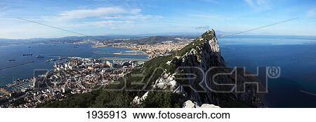 Stock Image - View Of The Coastline; Gibraltar. Fotosearch