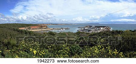 Stock Image - View Of The Harbor; Conil Andalusia Spain. Fotosearch