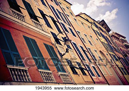 Stock Photography - View Of The Side Of A Building; Genoa Liguria Italy. Fotosearch
