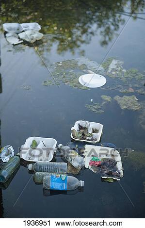 Stock Image - Water Polluted With Garbage; South Caicos Turks And Caicos Islands. Fotosearch